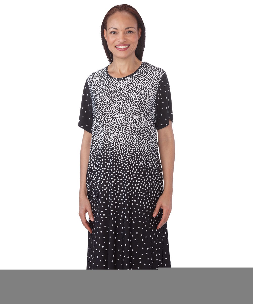 Flowy Short Sleeve Adaptive Open Back Dress