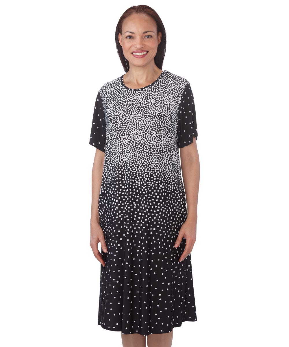 Flowy Short Sleeve Adaptive Open Back Dress