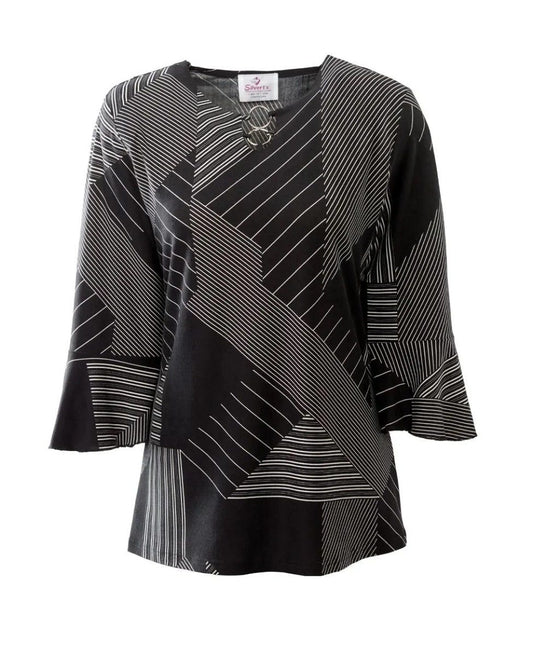 Ring-Keyhole Neck Adaptive Top for Women