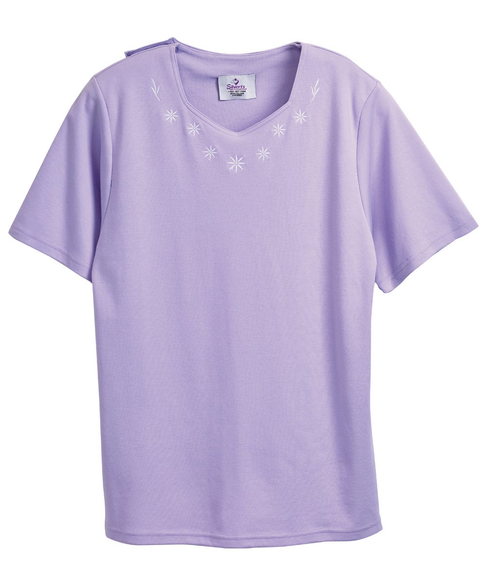 Women's Soft Embroidered Adaptive Top