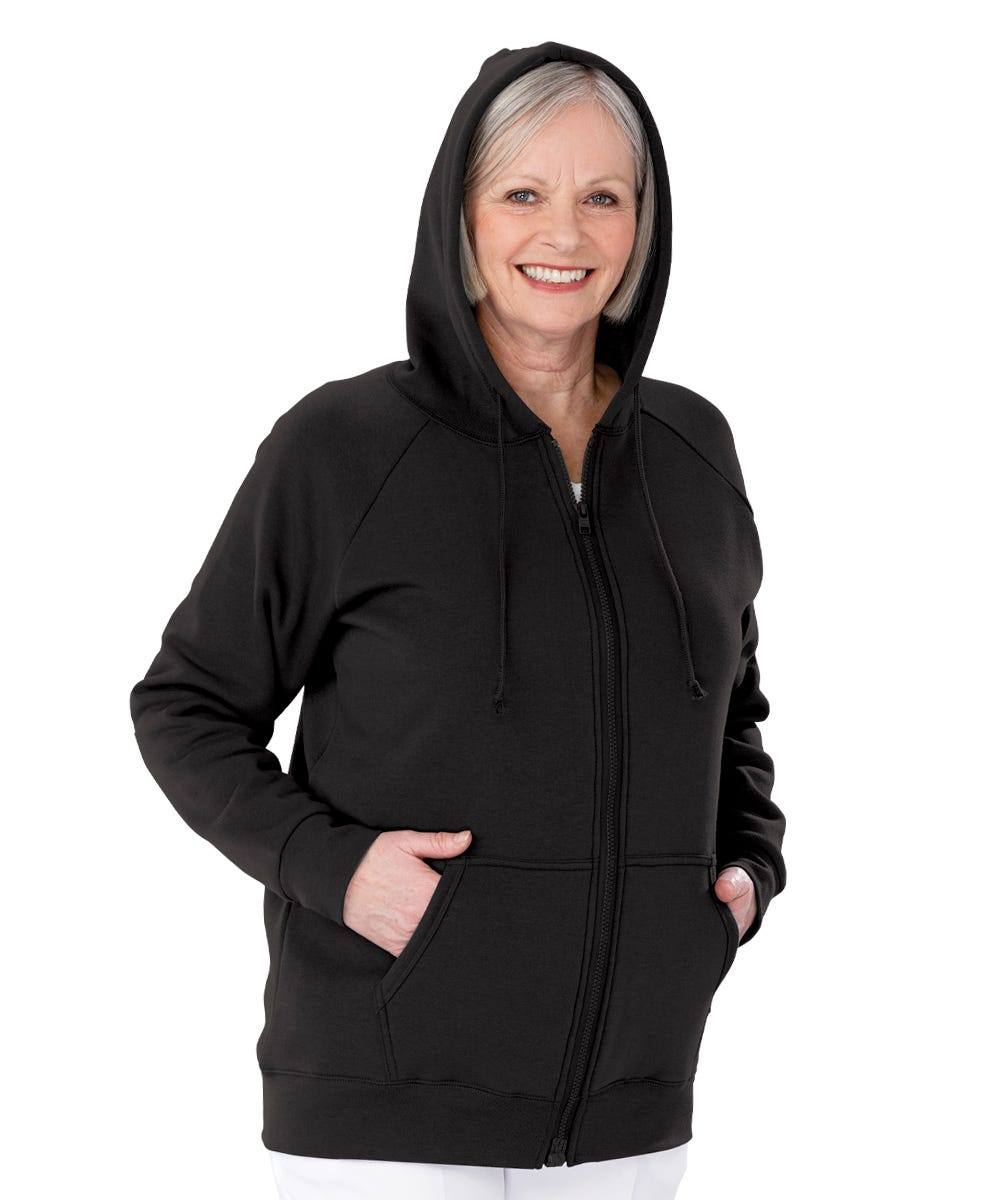 Womens Magnetic-Zipper Hoodie with Pockets - Clearance