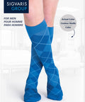 Sigvaris 180 Microfiber Shades Compression Socks 15-20 mmHg Calf High For Men Closed Toe