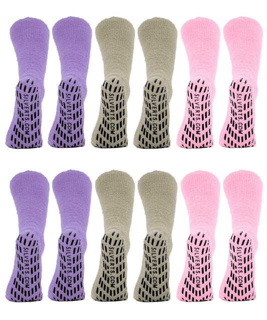 Unisex Hospital Slipper-Grip Socks - 6 Pack - Clearance