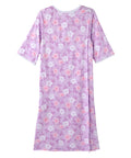 Open Back Knit Nightgown with Lace Trim