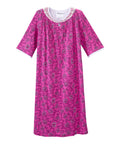 Open Back Knit Nightgown with Lace Trim