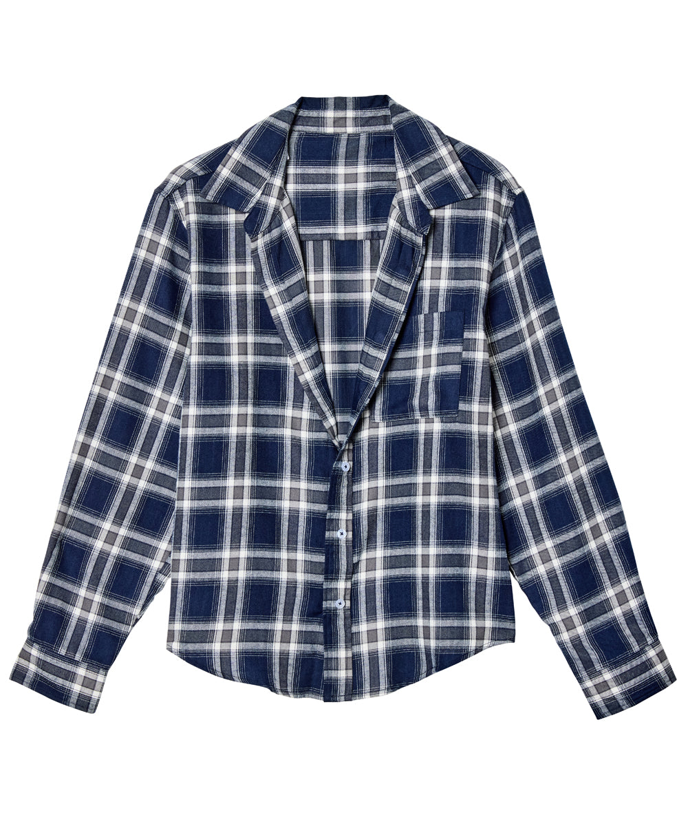 Men’s Flannel Magnetic Button Long Sleeve Shirt