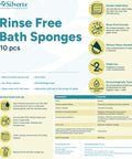 Rinse Free Bath Sponges – Quick Clean Mitts for Bath-Free Washing
