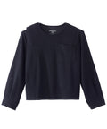 Women's Open Back Relaxed Ribbed Long Sleeve Top