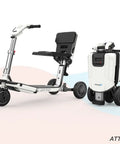 Moving Life ATTO Mobility Scooter with Cushion & Mobile Holder | Foldable Travel Scooter Bundle Canada