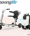 Moving Life ATTO Mobility Scooter with Cushion & Mobile Holder | Foldable Travel Scooter Bundle Canada
