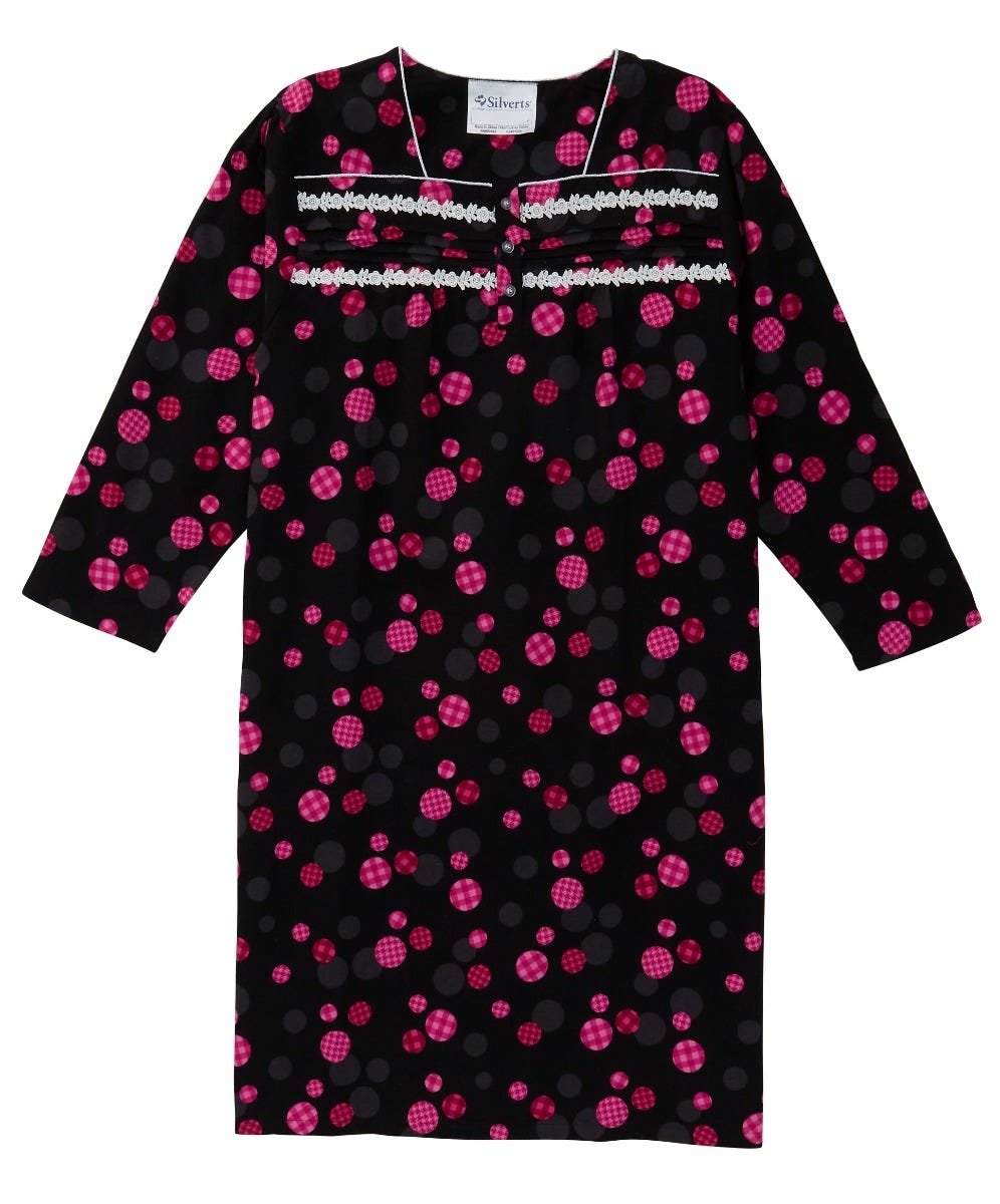 Women's No Peek Open Back Flannel Nightgown
