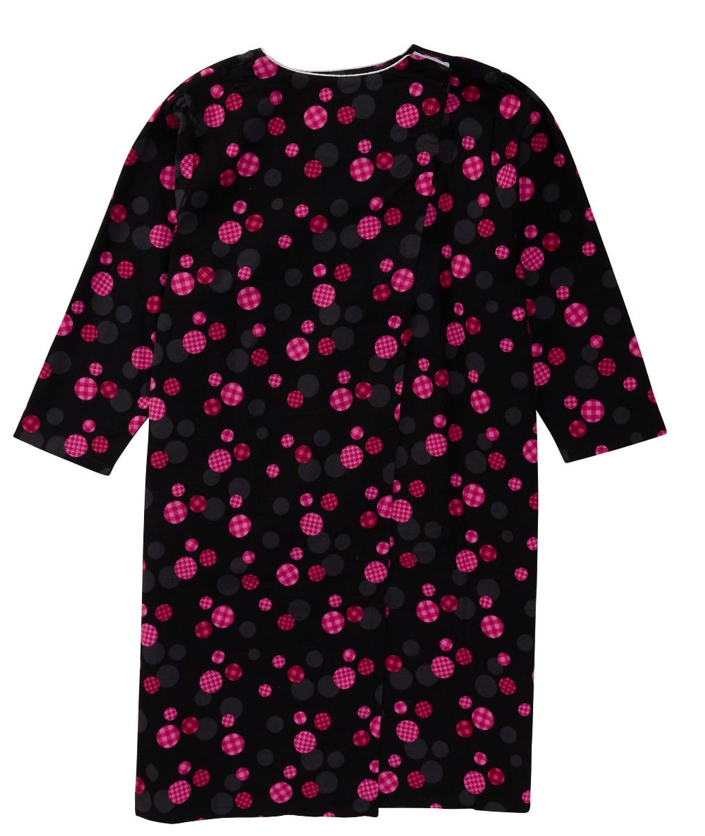 Women's No Peek Open Back Flannel Nightgown