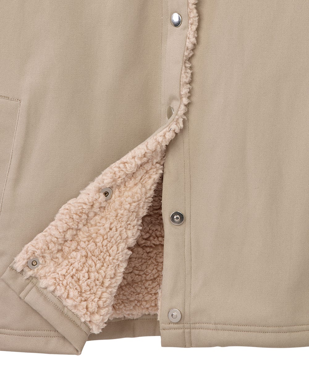 Men's Magnetic Closure Sherpa Shacket with Detachable Hood