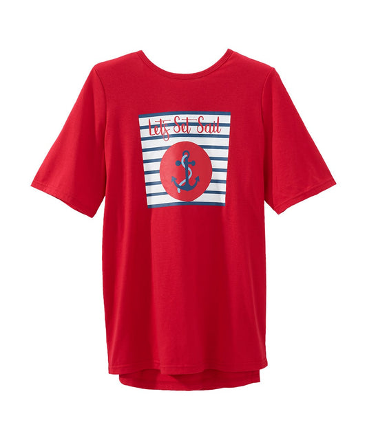 Women's Open Back Graphic Tee