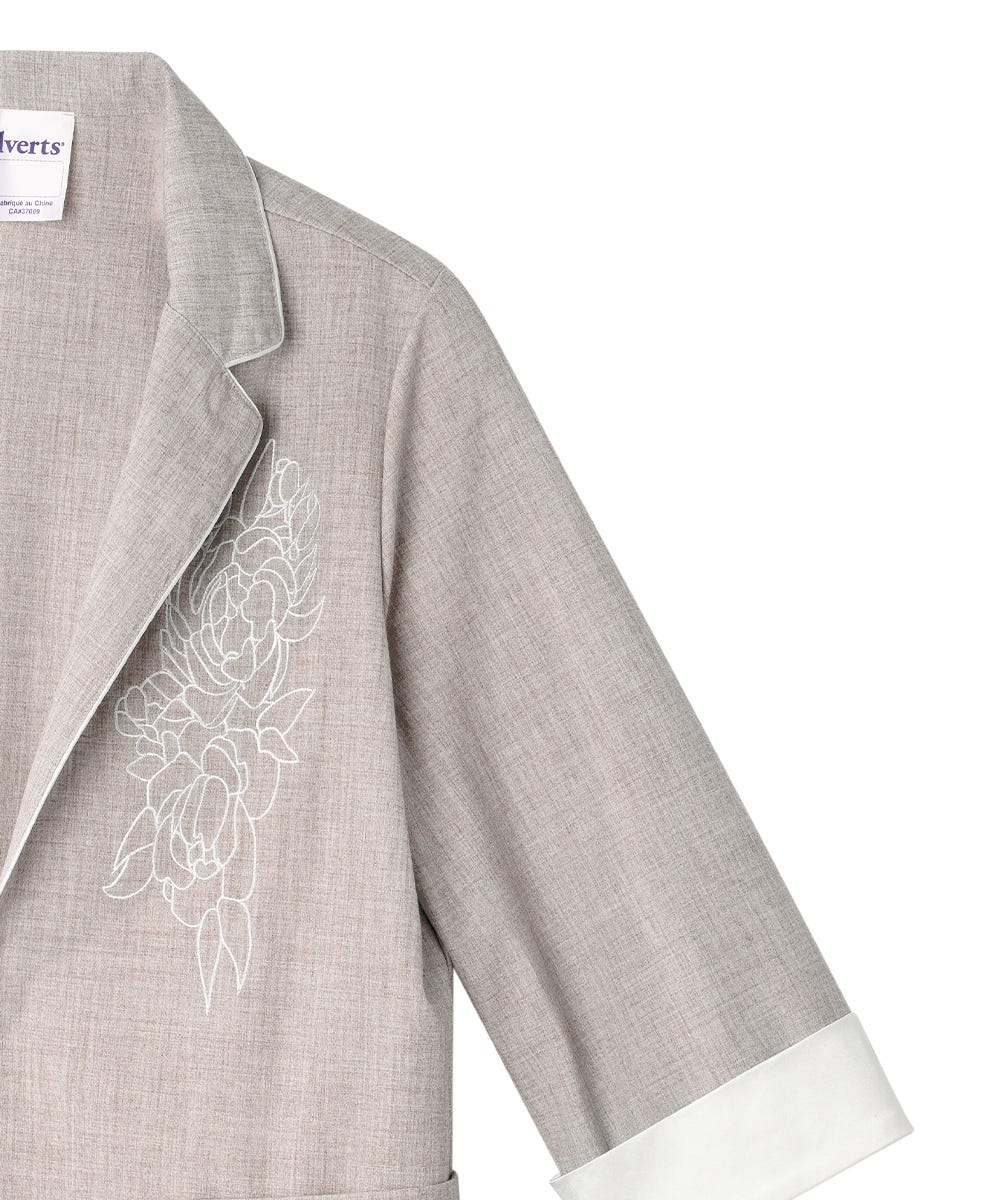 Women's Embroidered Linen Blazer