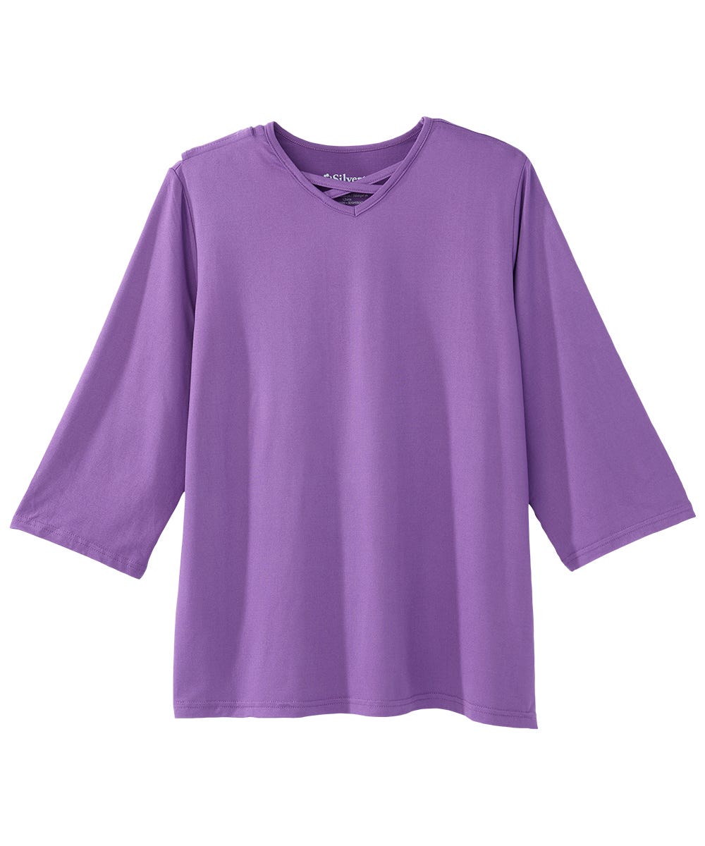 Women's Open Back Criss Cross Neckline Top