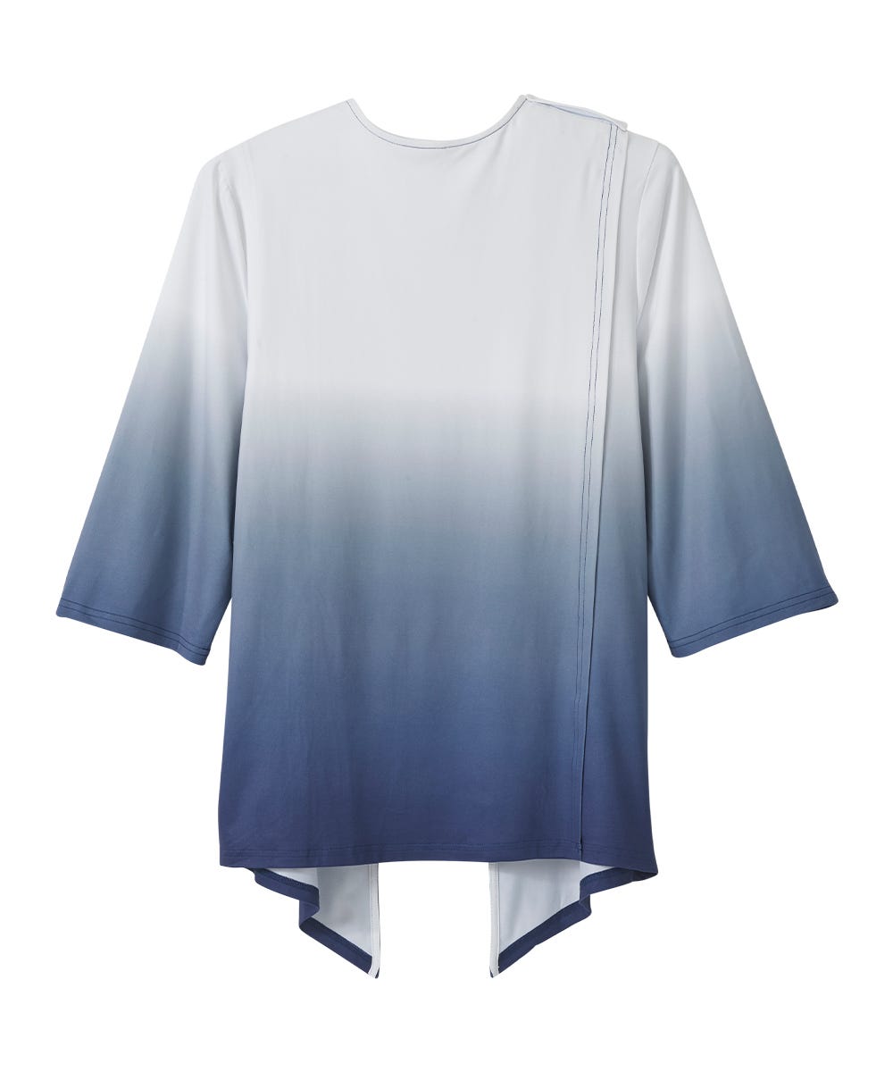 Women's Open Back Ombre Knit Twofer Top - Clearance