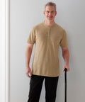 Men's Open Back Henley T-Shirt