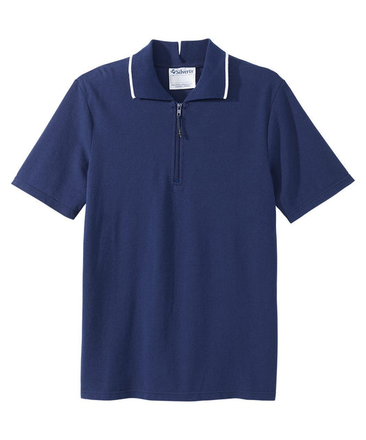 Men's Open Back Polo Shirt with Zip