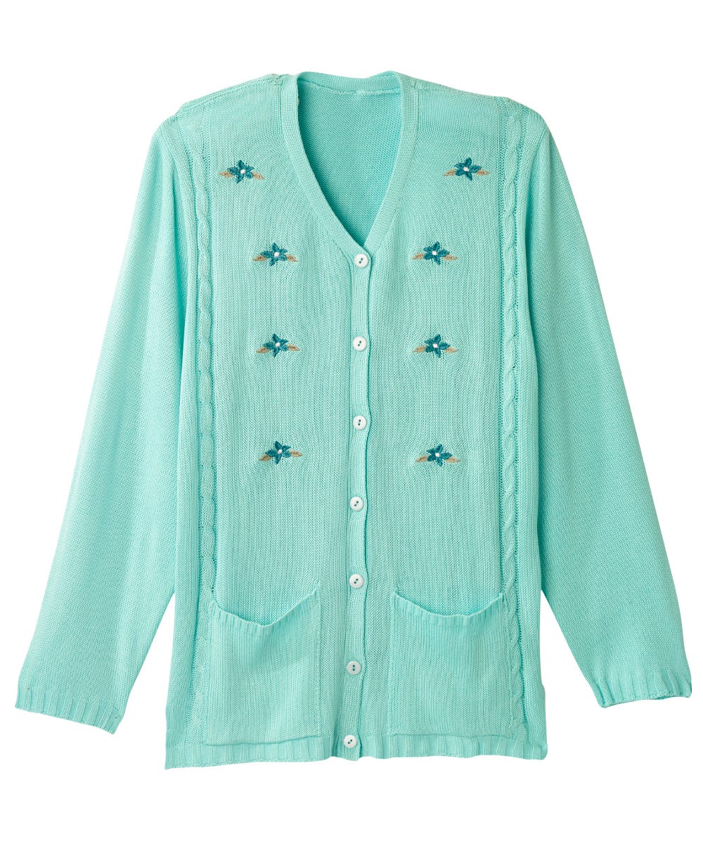 Women's Adaptive Open Back Flower Cardigan