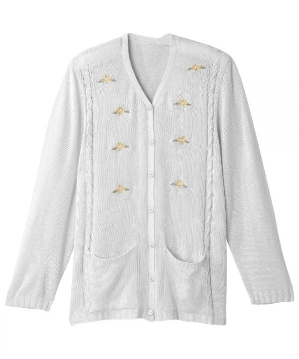 Women's Adaptive Open Back Flower Cardigan