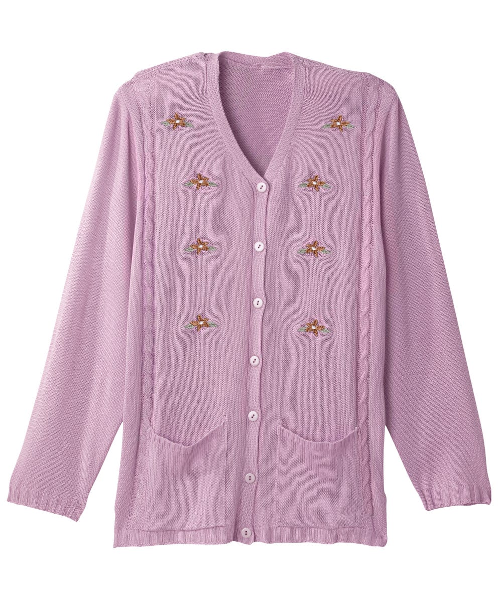 Women's Adaptive Open Back Flower Cardigan