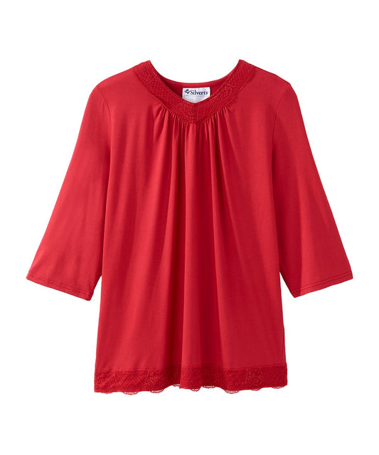 Women's Open Back Lace V-Neck Top