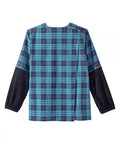 Women's Open Back Embroidered Long Sleeve Blouse