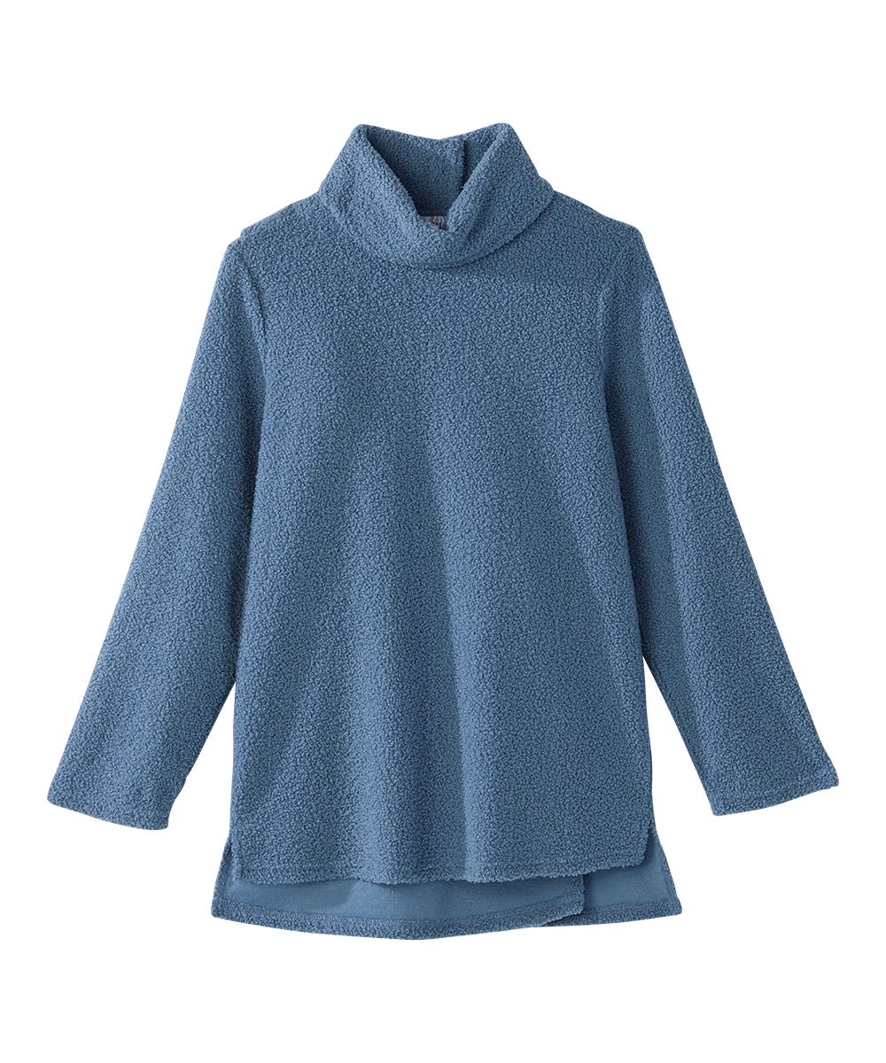 Women's Open Back Textured Turtleneck Top