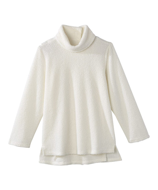 Women's Open Back Textured Turtleneck Top