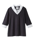 Women's Open Back 3/4 Sleeve Collared Top