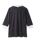 Women's Open Back 3/4 Sleeve Collared Top