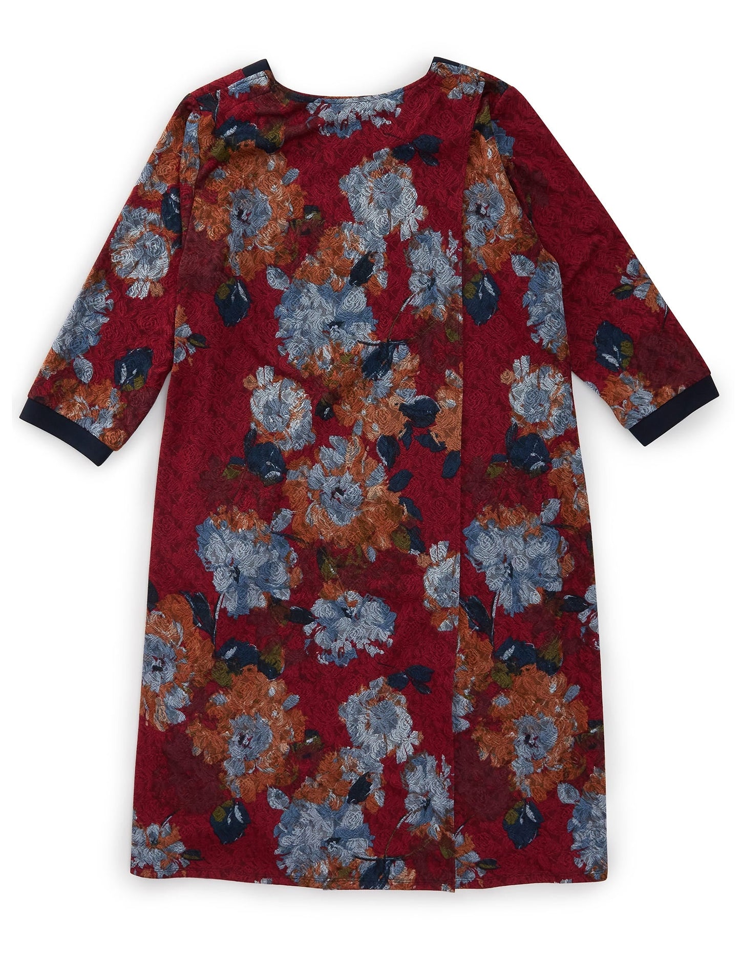 Women's Open Back Flounce 3/4 Sleeve Dress