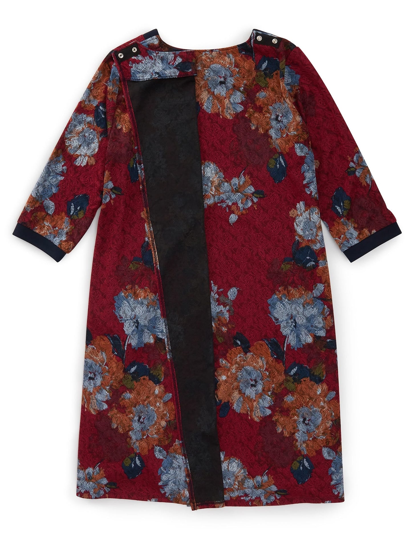 Women's Open Back Flounce 3/4 Sleeve Dress