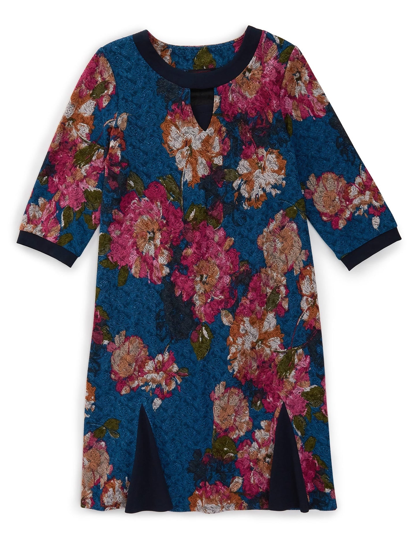 Women's Open Back Flounce 3/4 Sleeve Dress