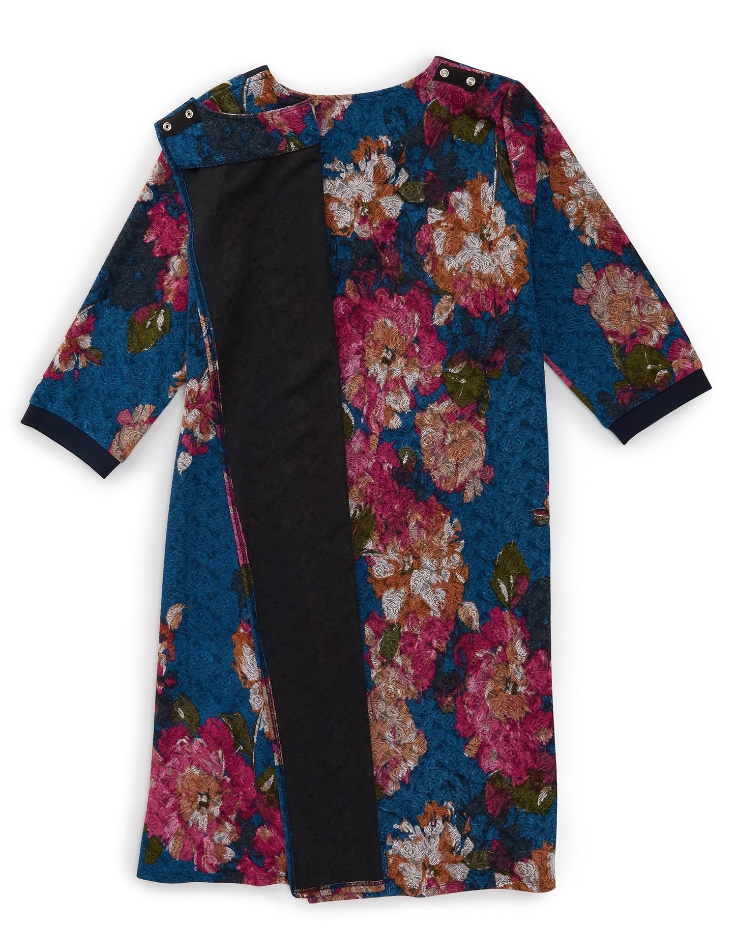 Women's Open Back Flounce 3/4 Sleeve Dress