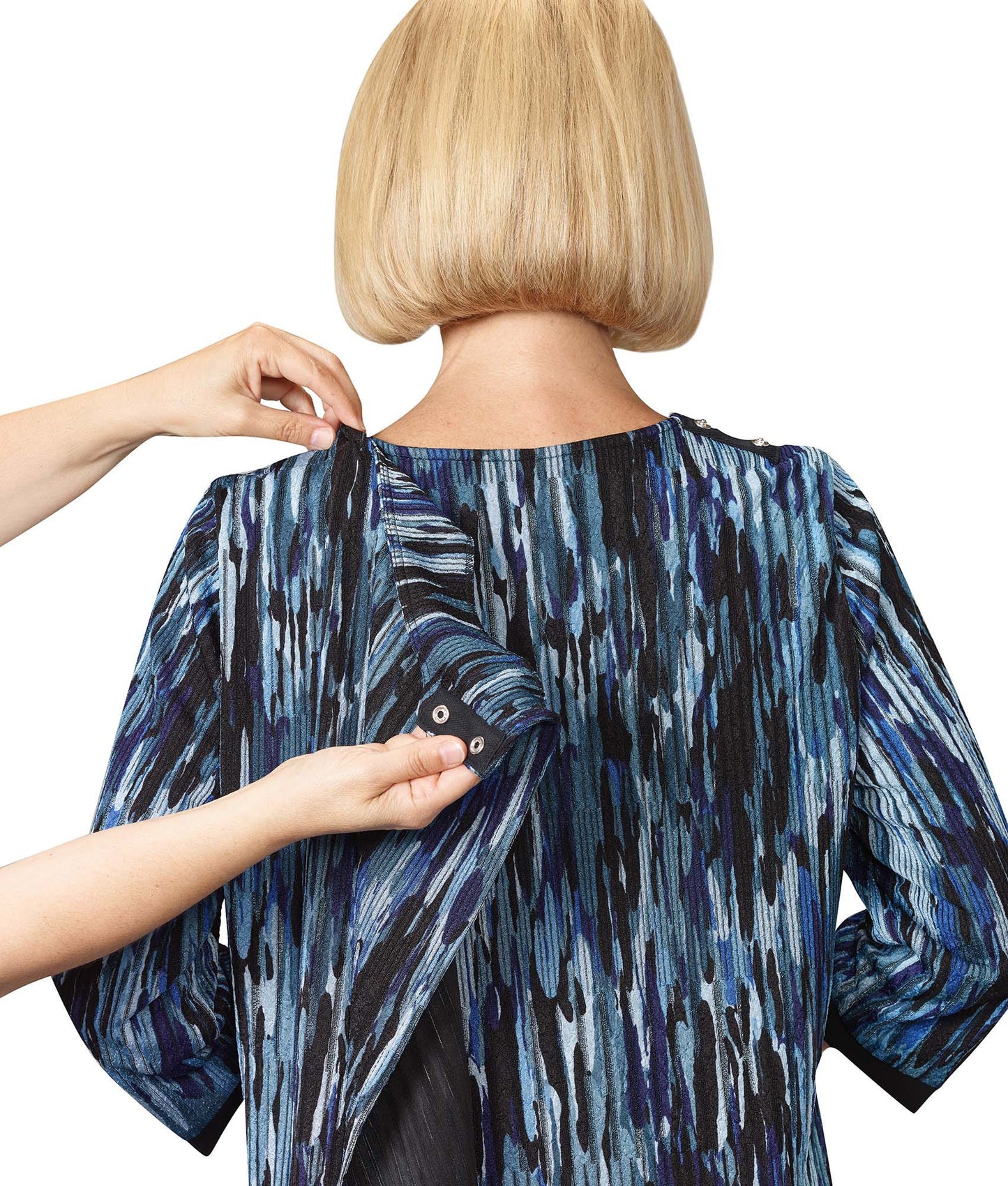 Women's Open Back Flounce 3/4 Sleeve Dress
