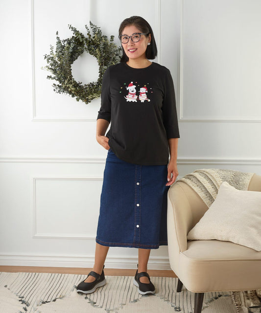 Women's Open Back Seasonal Print Top