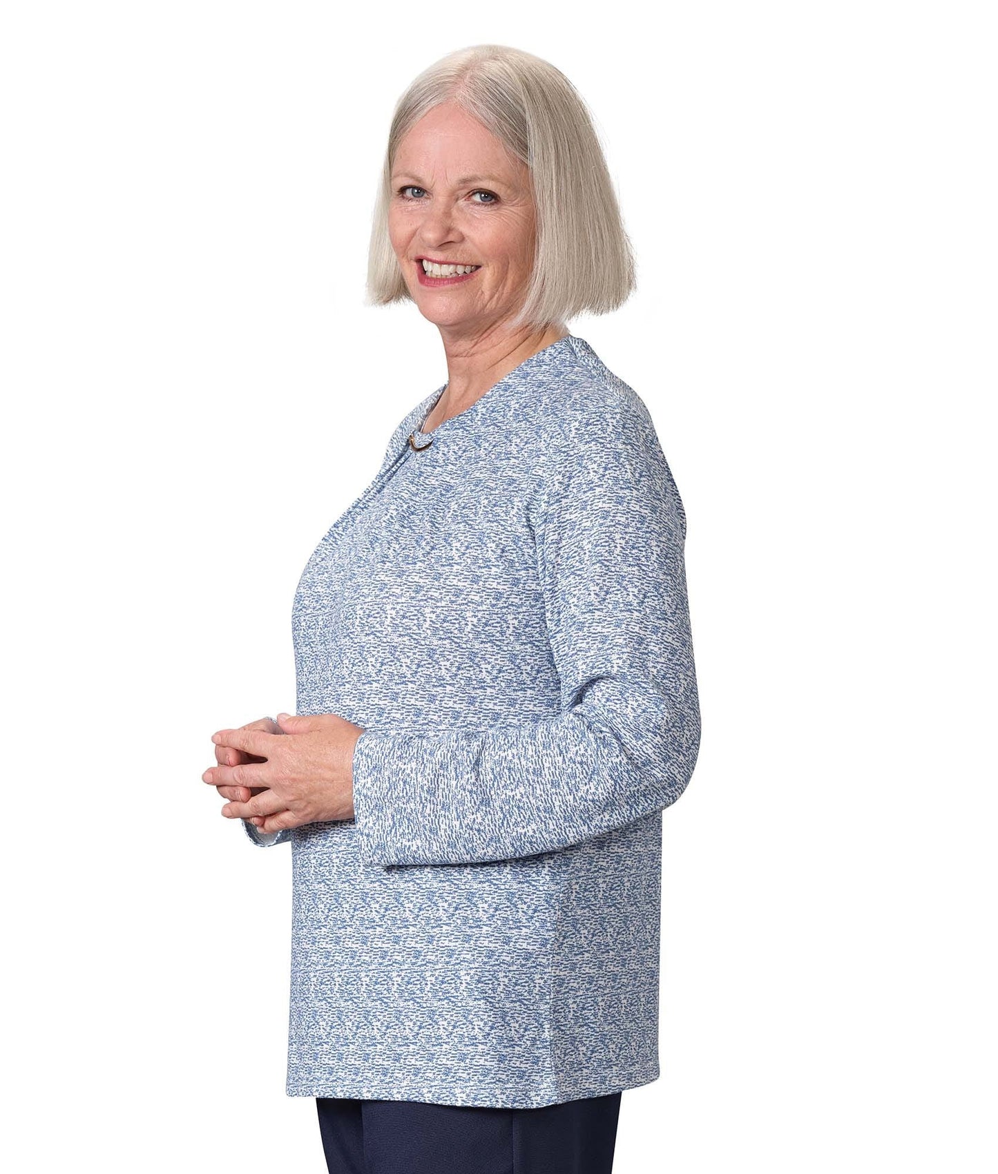 Women's Long Sleeve Open Back Sweater Knit Top - Clearance