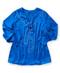 Women's Open Back Tie Front Scarf Blouse