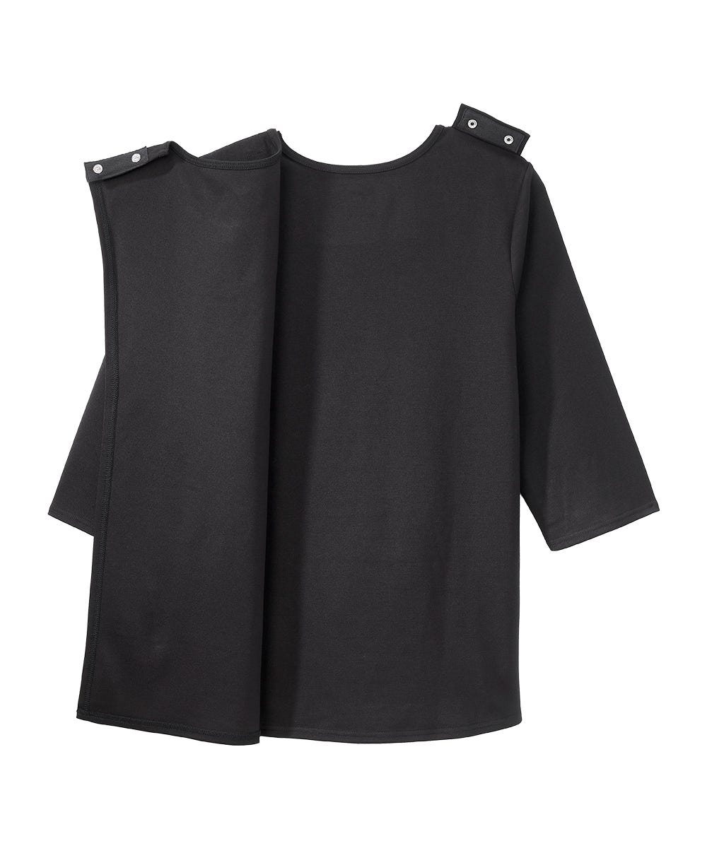 Women's Open Back 3/4 Length Sleeve Top with Embroidery