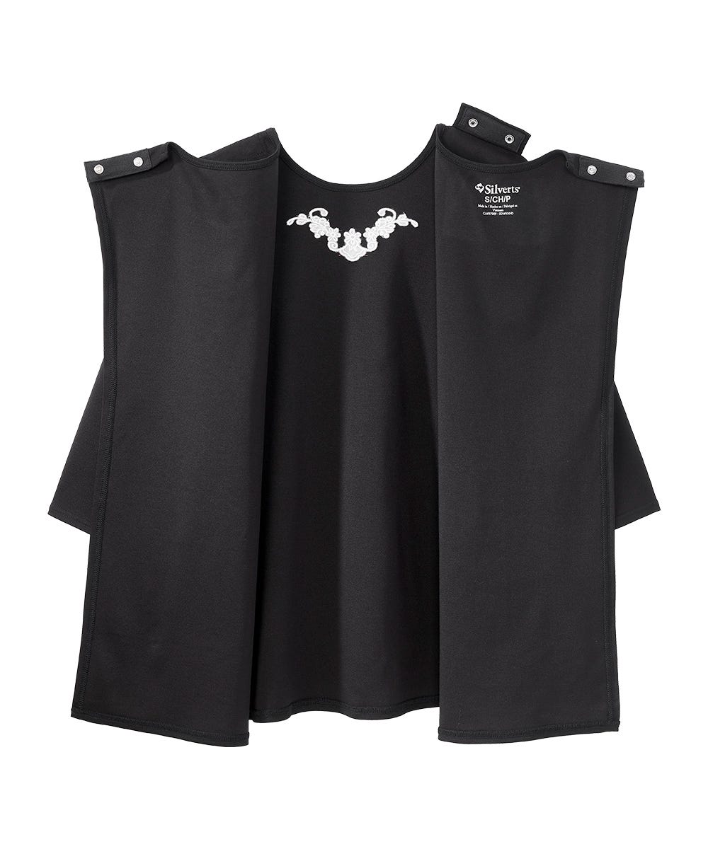 Women's Open Back 3/4 Length Sleeve Top with Embroidery