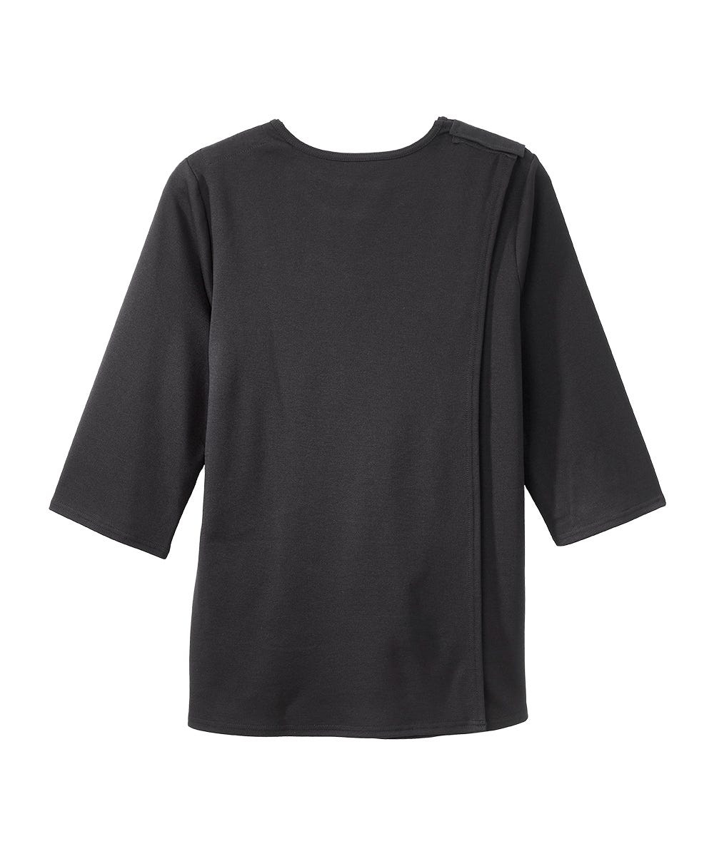 Women's Open Back 3/4 Length Sleeve Top with Embroidery