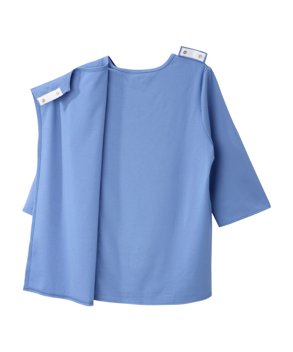 Women's Open Back 3/4 Length Sleeve Top with Embroidery