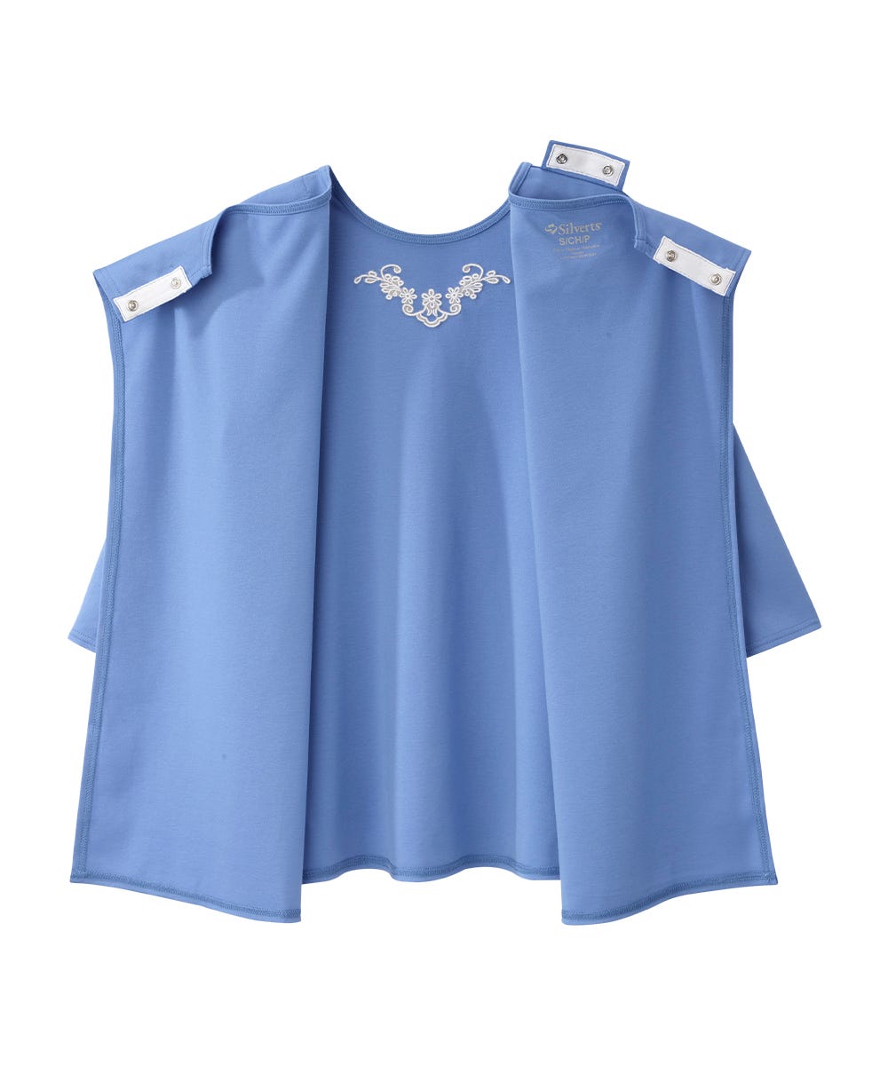 Women's Open Back 3/4 Length Sleeve Top with Embroidery