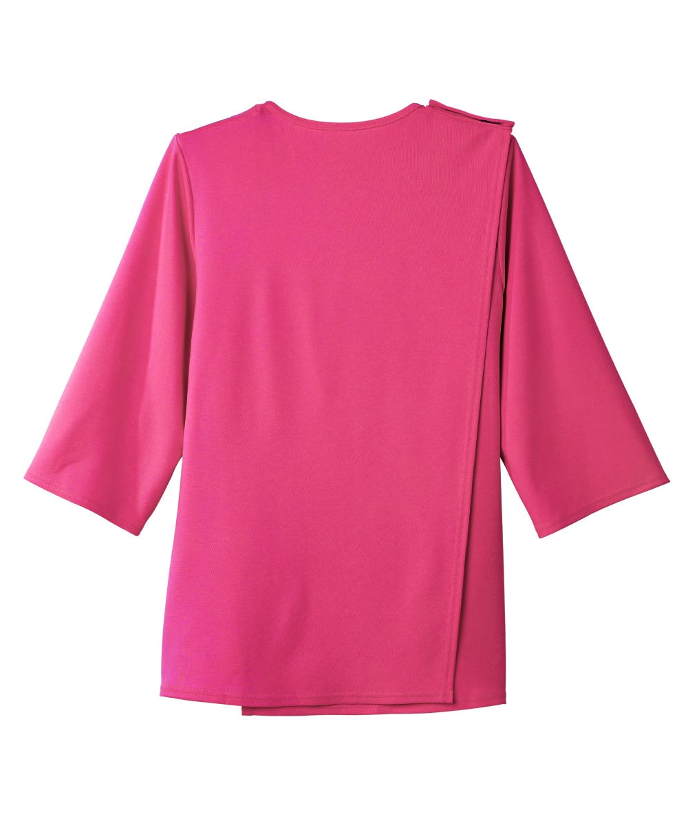 Women's Open Back 3/4 Length Sleeve Top with Embroidery