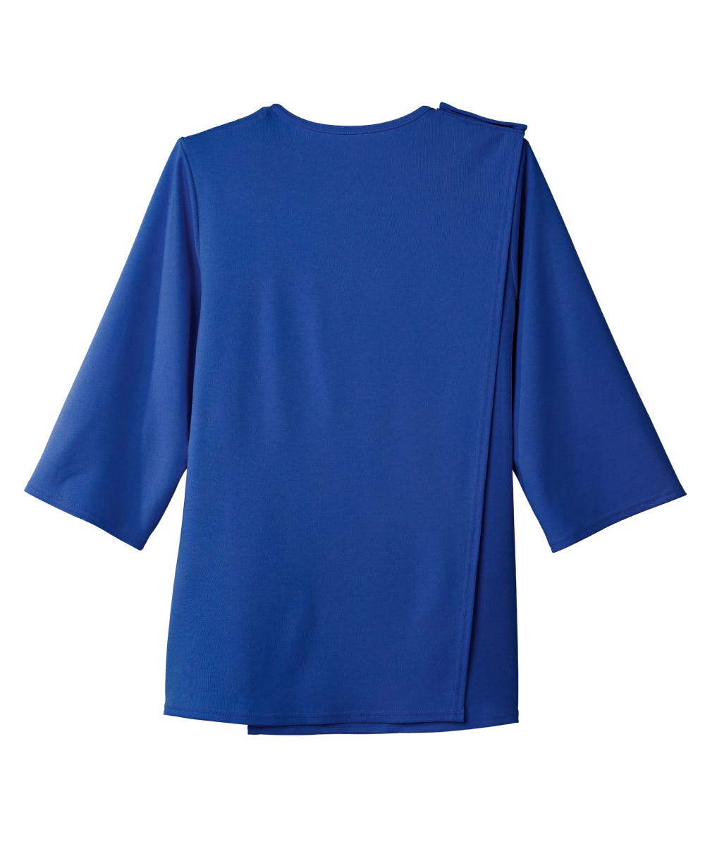 Women's Open Back 3/4 Length Sleeve Top with Embroidery