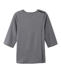 Women's Open Back 3/4 Length Sleeve Top with Embroidery