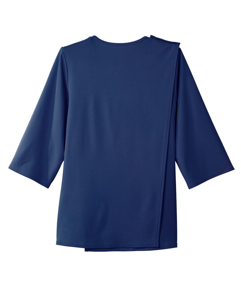 Women's Open Back 3/4 Length Sleeve Top with Embroidery