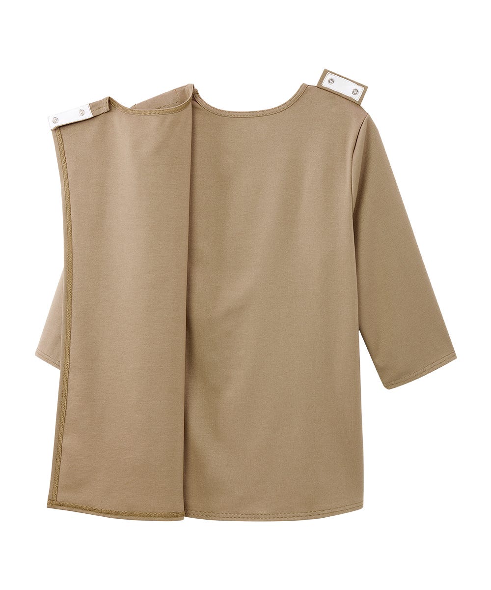 Women's Open Back 3/4 Length Sleeve Top with Embroidery